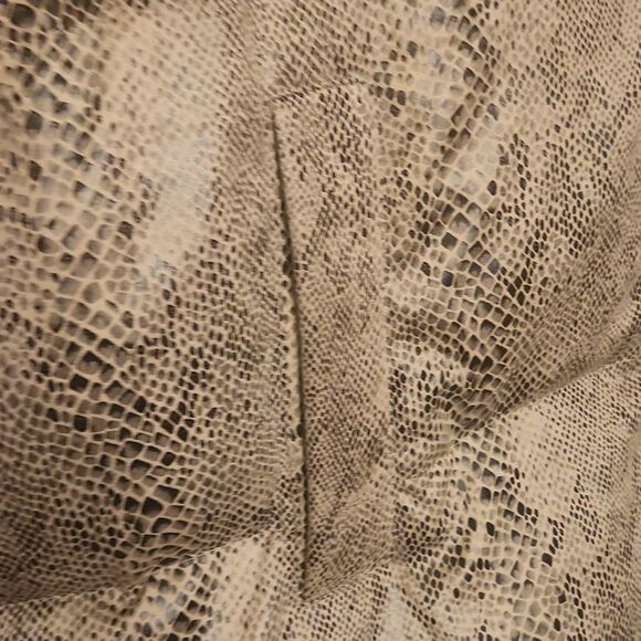 Tyler Boe Tan Python-Print Puffer Bomber Jacket Size L - Picture 7 of 10